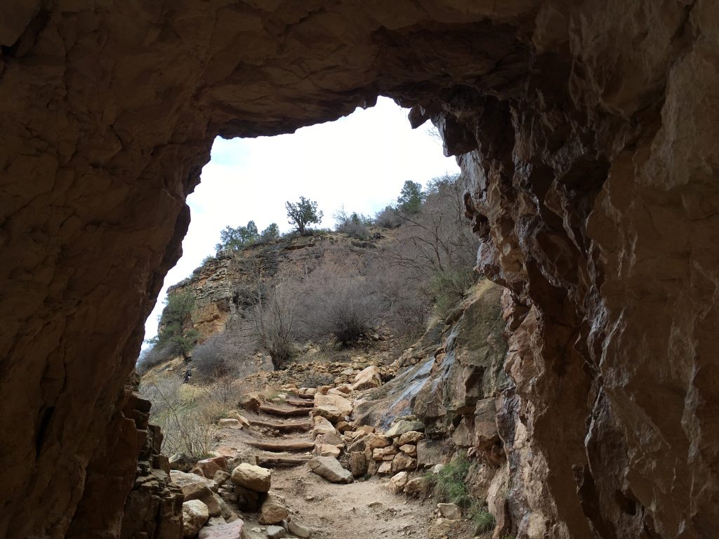 Momentary shelter within the trail itself