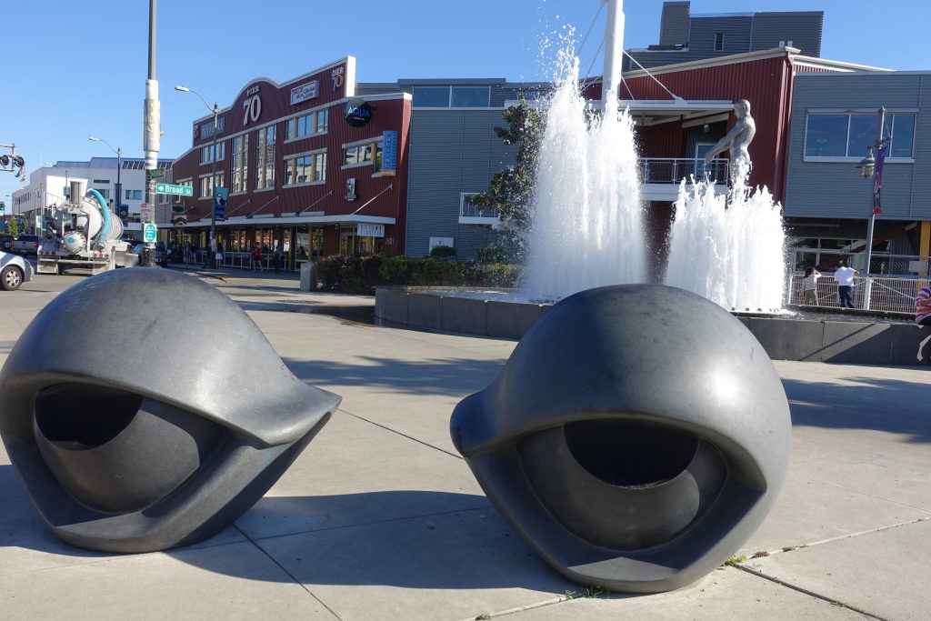 Public art near Olympic Sculpture Park and Western Avenue.