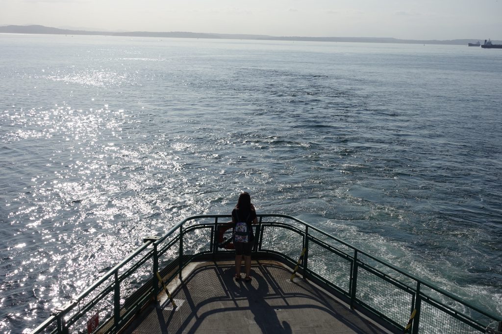 Taking the Bainbridge Island ferry across Elliott Bay and Puget Sound.