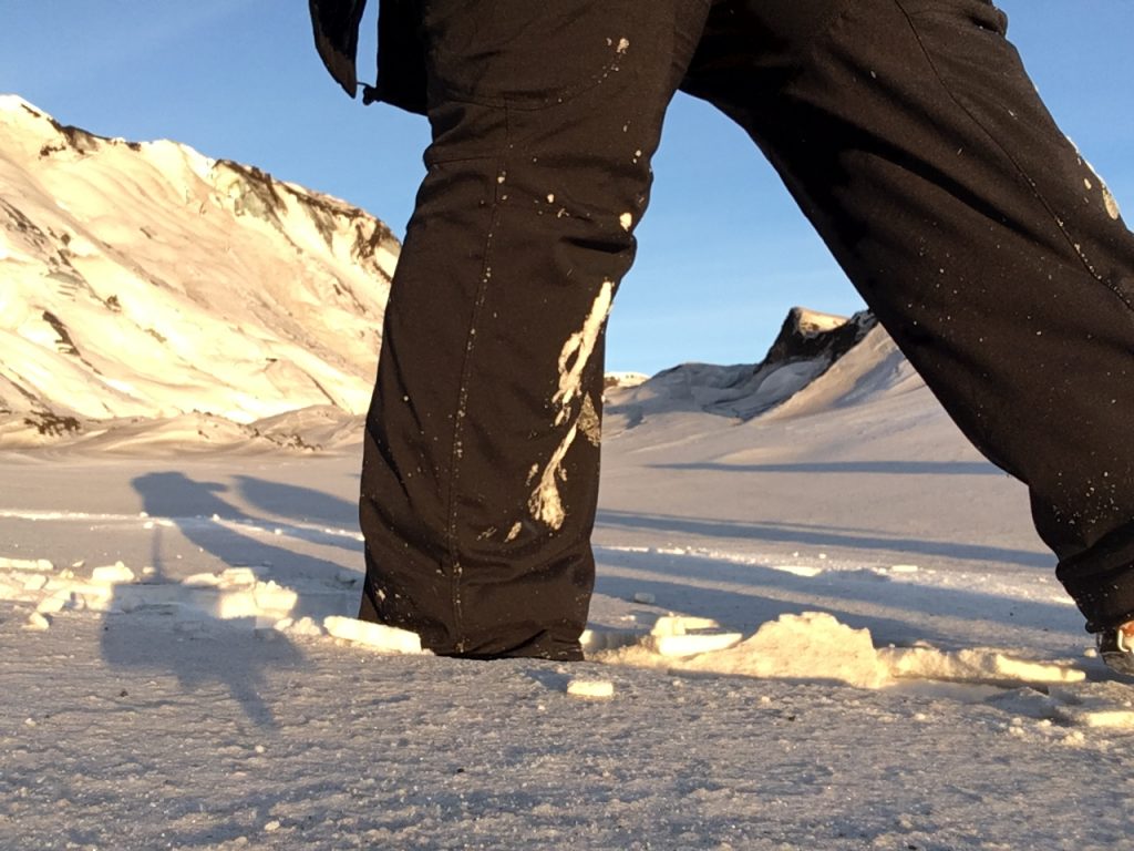 Ankle deep in volcano snow cover