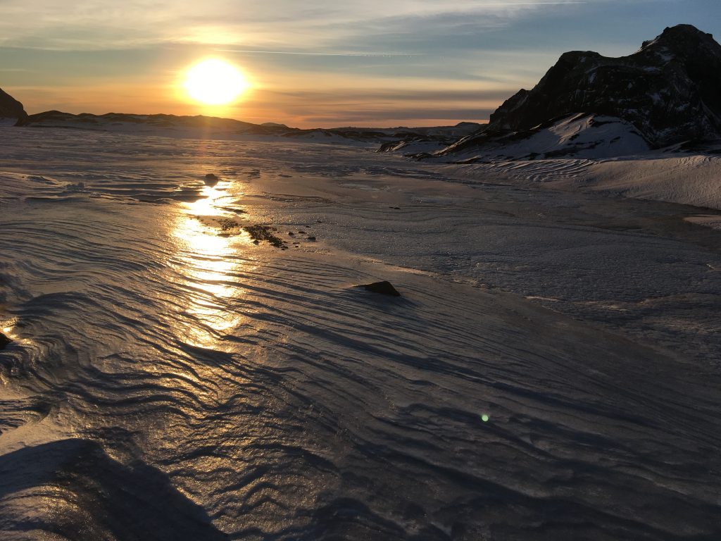 Sunset over, Katla under