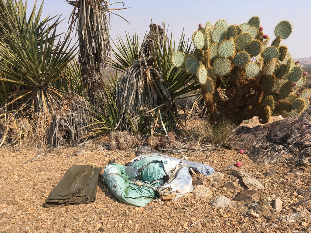 Long abandoned hiker supplies