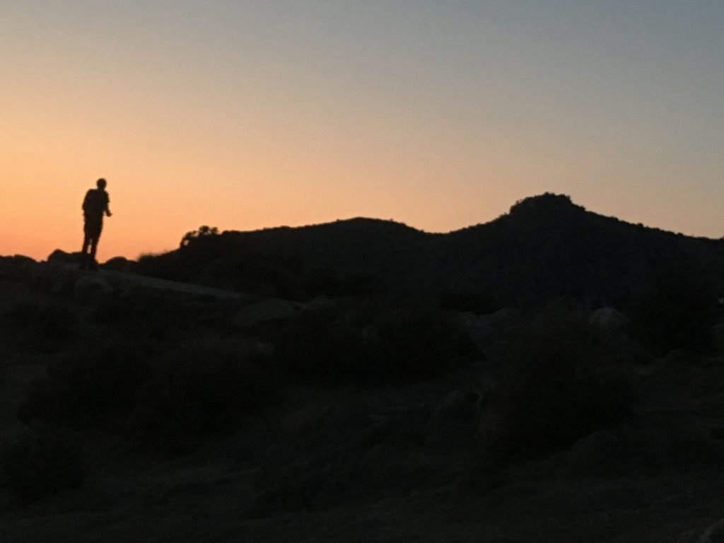 Fellow park-goer at sunset on Keys View