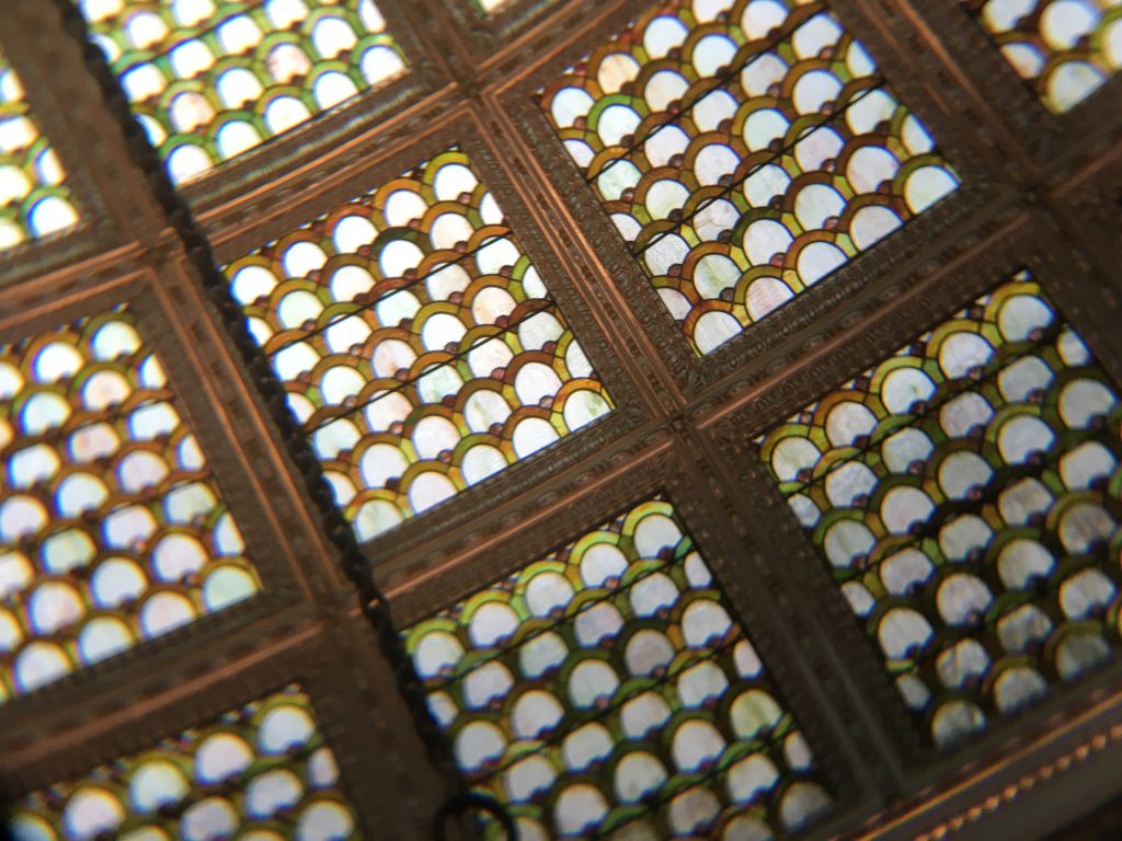 Intricate ceiling at The Chicago Cultural Center