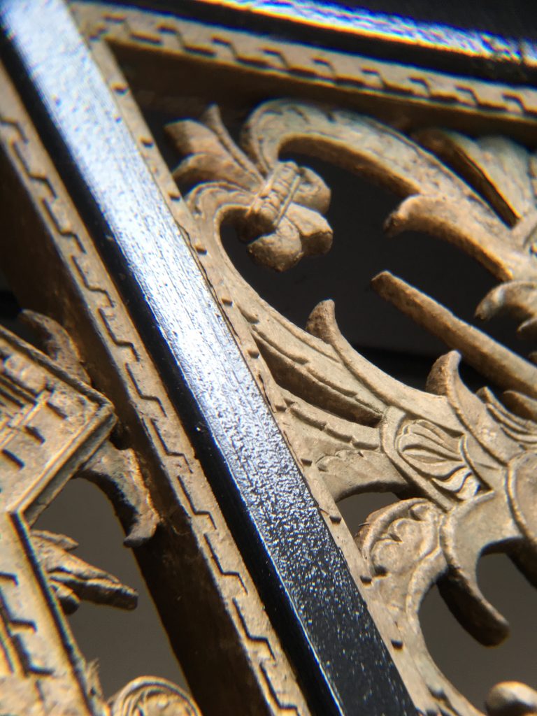 Intricate gold work on the signage of The Intercontinental Hotel