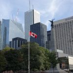 Mid-town with Canadian flag