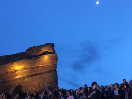 Red Rocks Ampitheatre at night